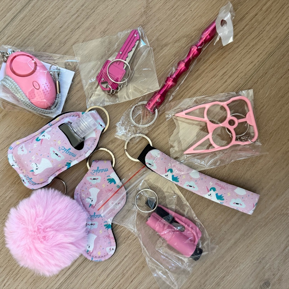 Pink Self-Defense Keychain Set